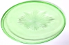 Vintage Uranium Glass Starburst Oval Dish | 10.25" x 7" x 0.75" - 7