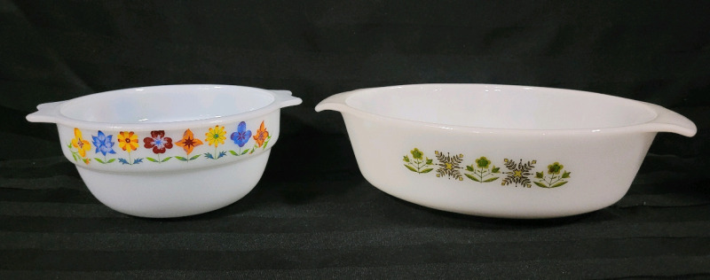 Vintage Fire-King Dish & Phoenix Milkglass Opalware Bowl