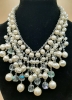 Beautiful Vintage Pearl Multi Strand with Crystals, Stamped Japan & Classic Vintage Fresh Water Pearls with a Fabulous Clasp, One Side is Missing a Stone, Mother of Pearl Necklace with a Barrel Clasp - 2