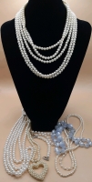 Vintage Mixed Lot of Faux Pearl Necklaces & a Bracelet Longest Necklace is 30" Bracelet is 6.5"