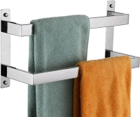 KOKOSIRI Towel Bars Hand Towel Holders 16 Inches Chrome Bathroom 2-Tiers Ladder Towel Rails Wall Mounted Towels Shelves Rack Polished Stainless Steel