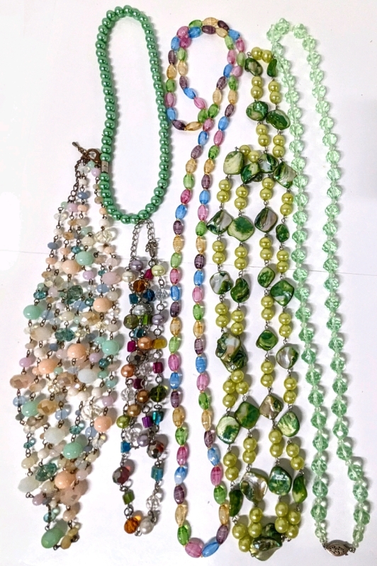 Vintage to Modern Necklaces : Pastels & Greens 17" - 56" Long