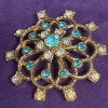 Vintage Rhinestone Green Turtle Lacy Rhinestone Demure Opal Charm - 3