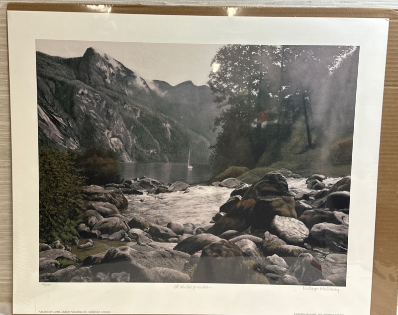 Limited At The Foot Of The Falls 188/250 Kathryn Mullany Print 23” x 28” Shrink Wrapped