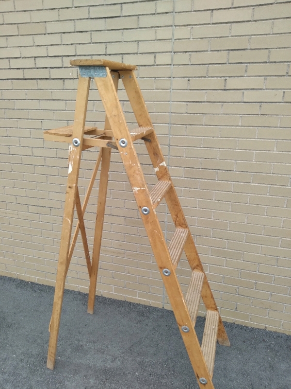 Vintage 69" Wooden Painters Ladder