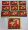 Vintage Red Strawberry Match Safe w/Vintage LION Safety Matchsticks (9 boxes) + LION Label - 3