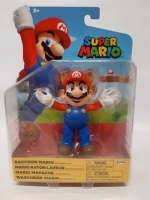 New Jakks Pacific World Of Nintendo Super Mario " Raccoon Mario With Super Leaf " 4 Inch Figurine *Sealed*