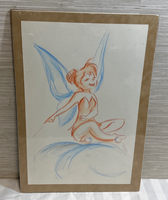 Colourful Tinkerbell Sketch Image 12” x 18” Shrink Wrapped Good Condition