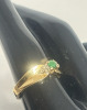 10K Gold Emerald Ring Side Stones Band Ring - 3