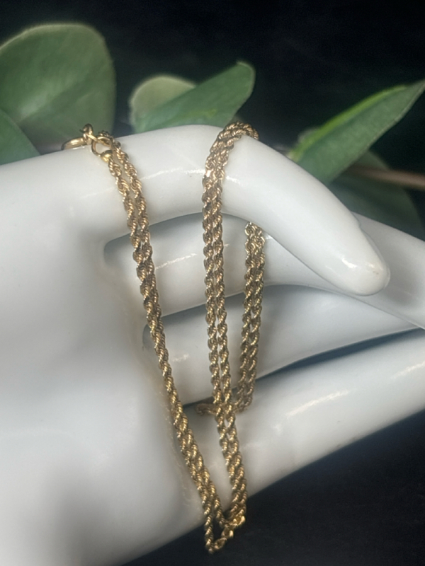 10K Yellow Gold Twist Rope Chain 14K Gold tag