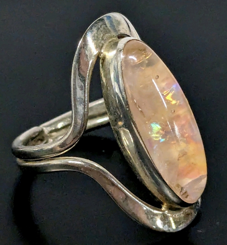 Beautiful Taxco Mexico Foil Opal Ring in Sterling Silver Setting | Size 8