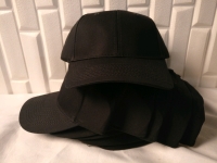 5 New 100% Cotton Blank Black Velcro Back Baseball Caps - OS