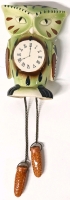Vintage Ceramic Decorative Owl Clock Wall Art | 13" Long including Pinecones | Made in Japan