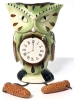 Vintage Ceramic Decorative Owl Clock Wall Art | 13" Long including Pinecones | Made in Japan - 2