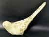 Signed Handpainted Vintage Fenton Uranium Custard Glass Dove with Flower Details and Original Stickers | 4" x 4.75" Tall - 2