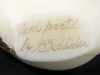 Signed Handpainted Vintage Fenton Uranium Custard Glass Dove with Flower Details and Original Stickers | 4" x 4.75" Tall - 9