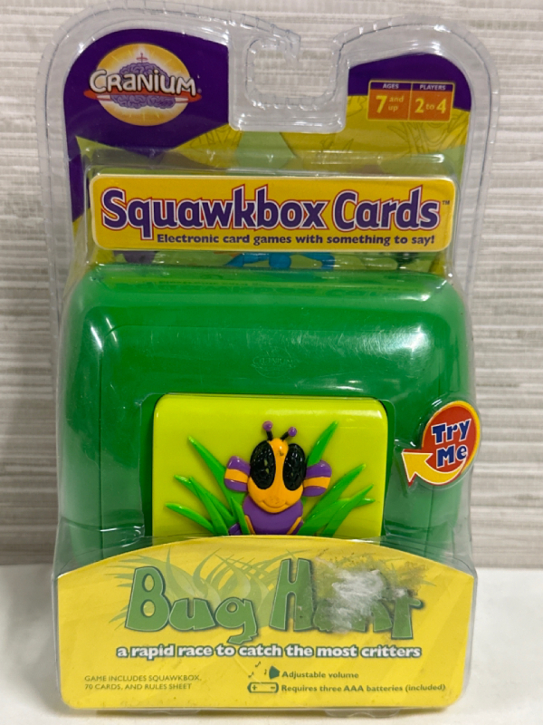 New Cranium BUG HUNT Game Squawkbox Talking Electronic Cards 2-4 Players