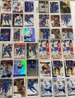36 Vintage Mats Sundin NHL Hockey Trading Cards 1990&rsquo;s - 2000&rsquo;s Score Parkhurst Upper Deck Fleer Toronto Maple Leafs Quebec Nordiques ( 4 Sheets )