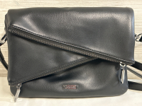 Joes Jeans Dual Zip Crossbody Bag Black Adjustable Strap 9.5&rdquo; x 8&rdquo;