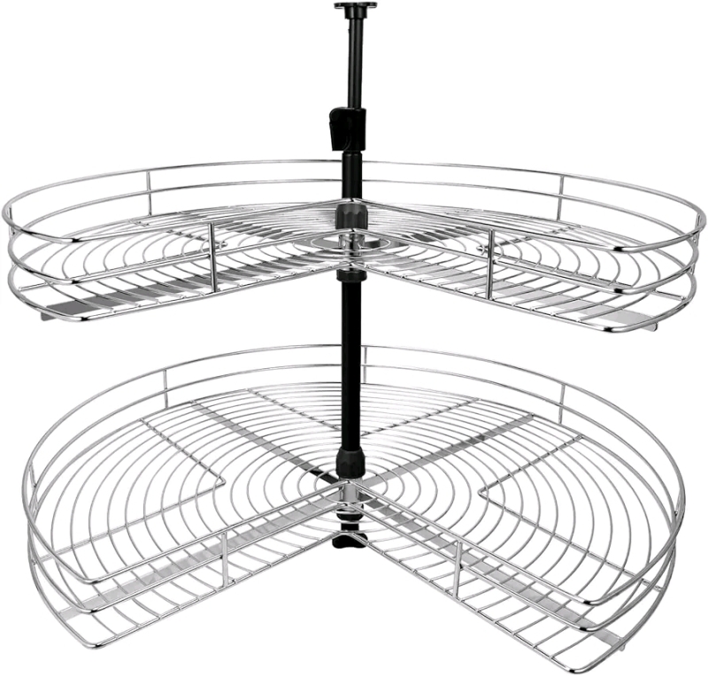 New - LOVKIT Blind Corner Cabinet Pull Out Organizer Kidney Shape Lazy Susan w/2 Tier