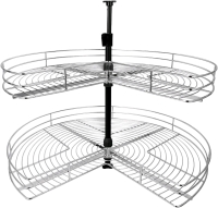 New - LOVKIT Blind Corner Cabinet Pull Out Organizer Kidney Shape Lazy Susan w/2 Tier