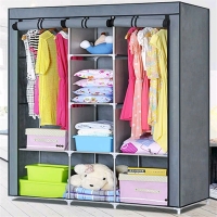 New Non-woven Fabric Wardrobe Portable Closet Clothes Storage Organizer with Shelves