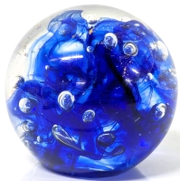 Signed Vintage Art Glass Paperweight | 3" Tall