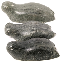 3 Signed Vintage DIMU | Dietrich Muckenheim (1933-1993) | Inuit-Style Seal Soapstone Cravings | 2.75", 3.5" & 4" Long