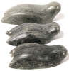 3 Signed Vintage DIMU | Dietrich Muckenheim (1933-1993) | Inuit-Style Seal Soapstone Cravings | 2.75", 3.5" & 4" Long - 2