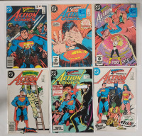 1982 - 1983 DC Comics ACTION COMICS #557 , 558 , 559 , 560 , 562 , 565 . Bagged & Boarded