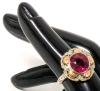 Gorgeous Size 6 14k Gold Ring with Large, Clear Inset Ruby - 2