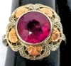 Gorgeous Size 6 14k Gold Ring with Large, Clear Inset Ruby - 3