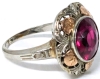 Gorgeous Size 6 14k Gold Ring with Large, Clear Inset Ruby - 5