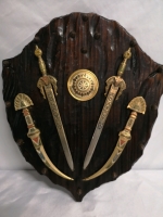 Vintage Wall Decor with Daggers - 14" Tall & 12" Wide