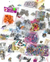 Huge Beading & Crafting Lot : Assorted Materials & Sizes | In 3.5" x 11.75" x 3.25" Tall Storage Box