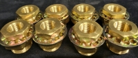 8 New Brass Bulkheads 3x3cm Holes 2cm