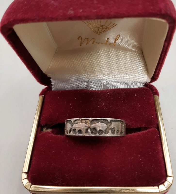 Vintage Arabic Ring in Unmarked Sterling Silver