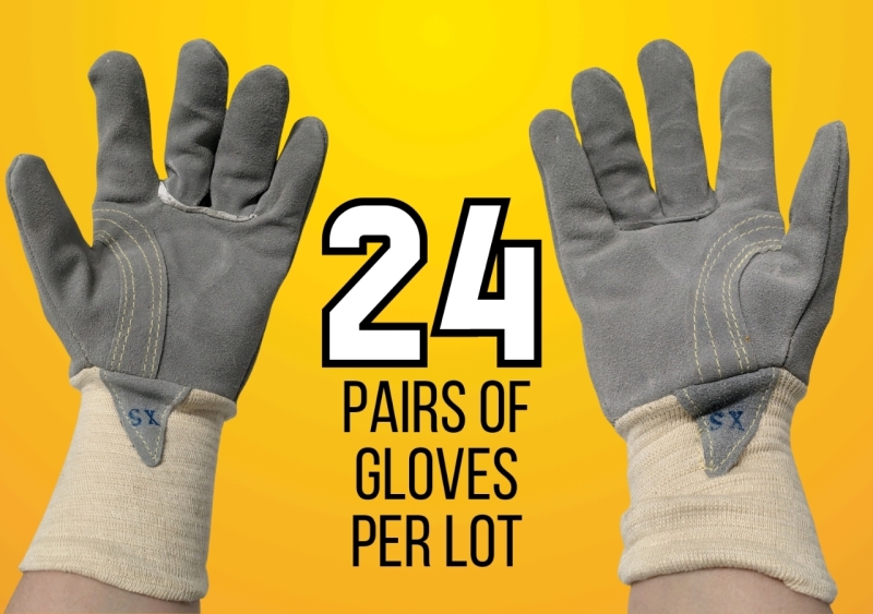 24 New Pairs Size XS | Superior Leather & Kevlar Work Gloves | 678C5K/XS