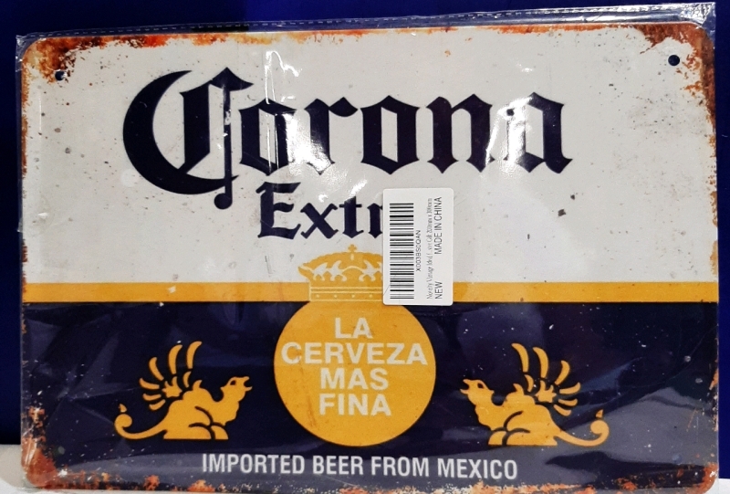 New Metal Sign Corona Extra Imported Beer From Mexico 11.75" X 8"