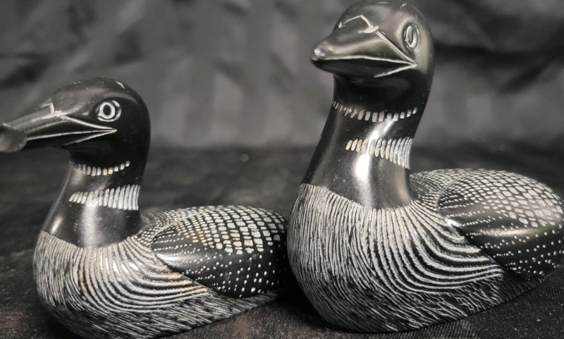 Made In Canada BOMA Carved Loons 5"x2.25 & 3.5"x1.75"