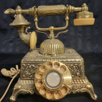 Vintage Baroque Monarch Ornate Rotary Phone Made In Korea 9.5"x9.5"x8.5 Untested