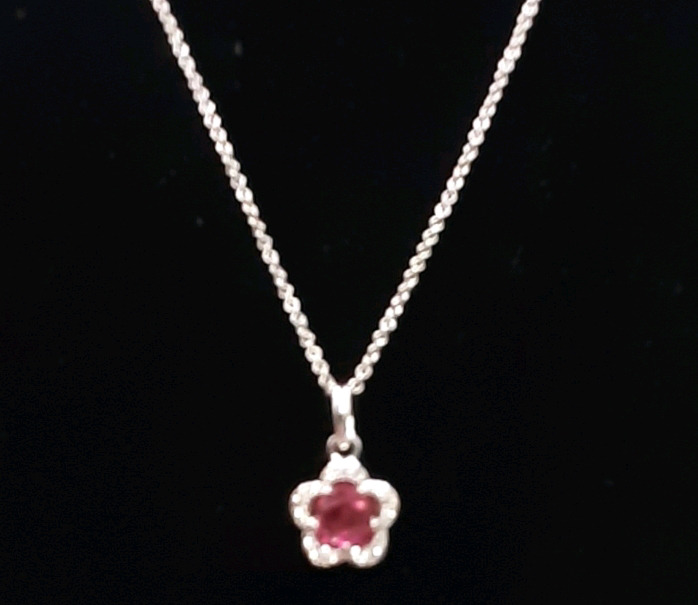 Vintage Ruby & Sterling Silver Pendant