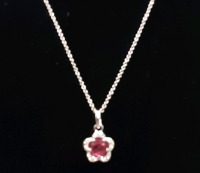 Vintage Ruby & Sterling Silver Pendant