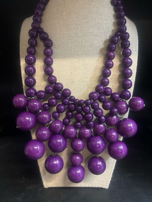 Retro Statement Purple Festoon Necklace