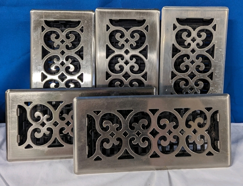 5 Matching Metal Vent Covers. Fits Vent Sized 4.75" by 10".