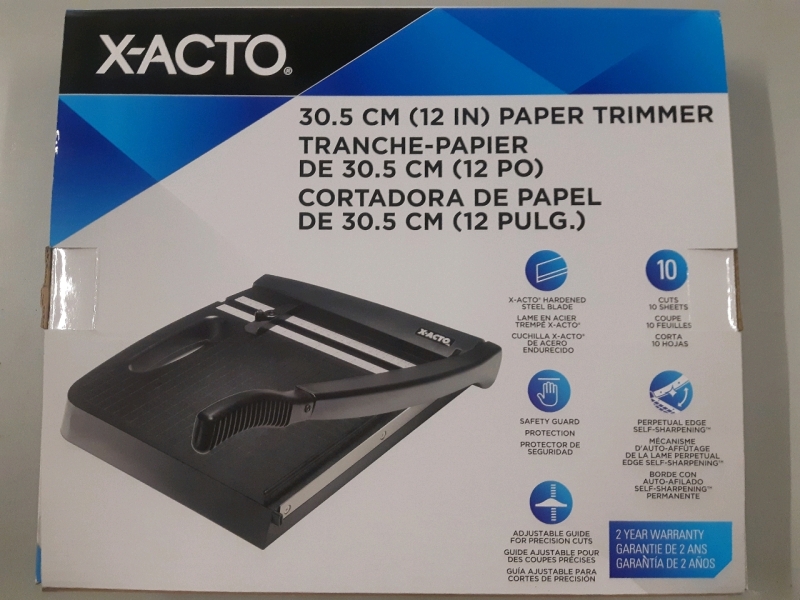 New X- Acto 12 Inch Paper Trimmer With Hardened Steel Blade and Saftey Guard * Cuts 10 Sheets* ( Retails For $129.99 )