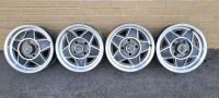 Vintage 1980 MGB LE Wheel Tire Rims with Nug Nuts , Set of 4 . Pre-owned