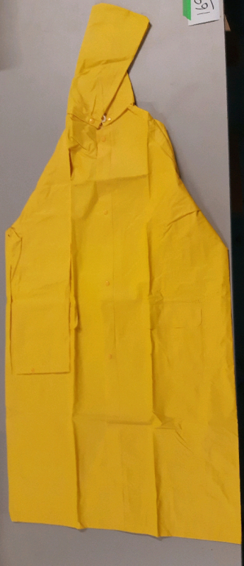 New XL Yellow Rain Jacket With Hood and Pockets