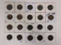 1876 - 1901 Canadian Queen Victoria Large One Cent Pennies in Coin 2&times;2 Holders . Various Condition