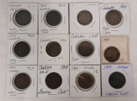 1904 - 1910 Canadian Edward VII Large Cent Pennies in Coin 2&times;2 Holders , Various Condition